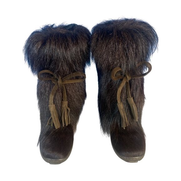 Pajar Women's Scarlet Winter Fur Boot Brown Women's 37 -4F Like New - Picture 10 of 12